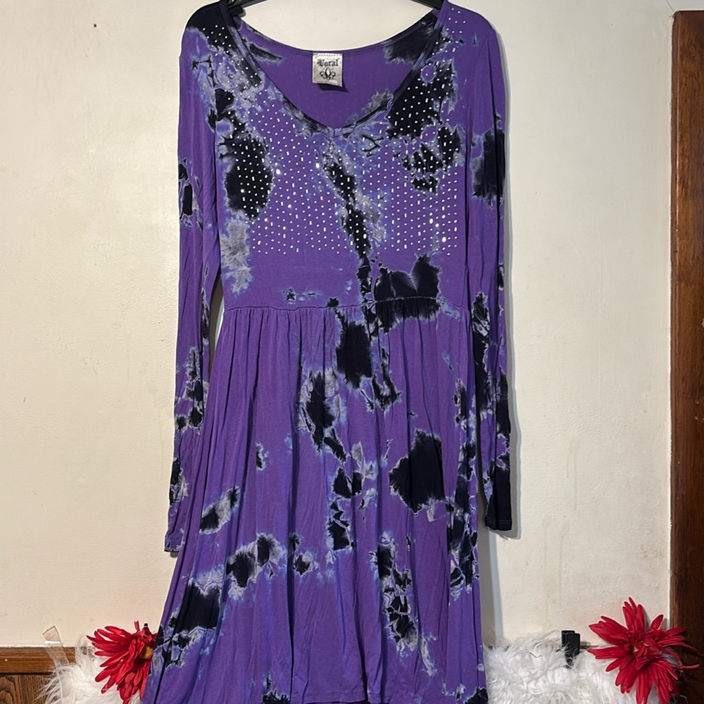 Vocal  Purple high and low Maxi Dress